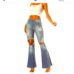 VIBE & RANT FLARES SPLIT FLARE BOTTOMS JEANS!!🍍🍍🍍